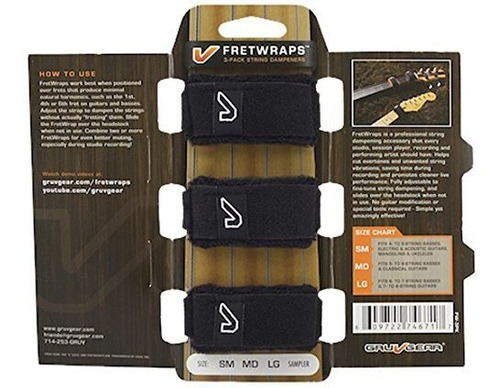 Fretwraps De Gruv Gear - Muestras De Cuerda Negro S