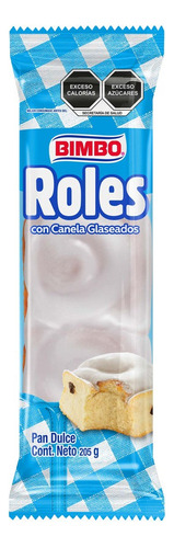 5 Pzs Bimbo Pan Dulce Roles De Canela Glaseados 205gr