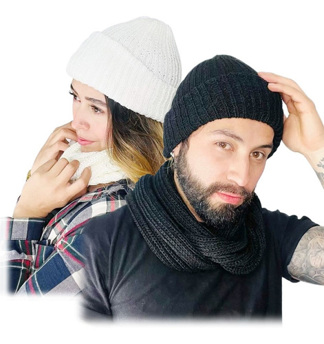 Combo Gorro Tuka+bufanda Cuello Fibra Acrílic Fashion Colore