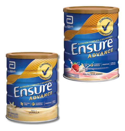 Ensure Advance Sabor Vainilla + Frutilla-platano - 850 Grs