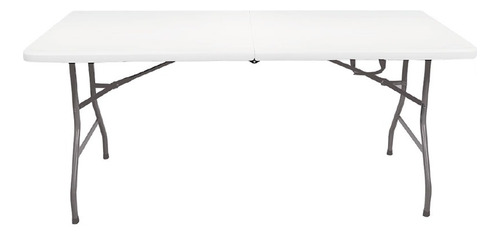 Mesa Plegable Kushiro 180cm Tipo Valija Blanca Patas Metal