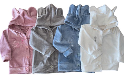 Conjunto Plush Camperita Y Pantalón Bebe Niños Invierno Rosa 3 (6-9 Meses)
