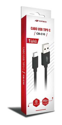 Cabo Carregador Rápido Usb Tipo Type C 1 Metro Preto Branco