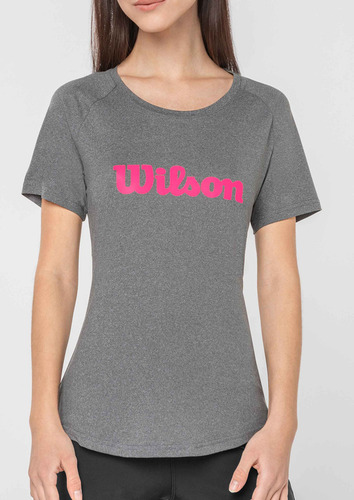 Playera Deportiva Wilson Para Mujer Atemporal Gris
