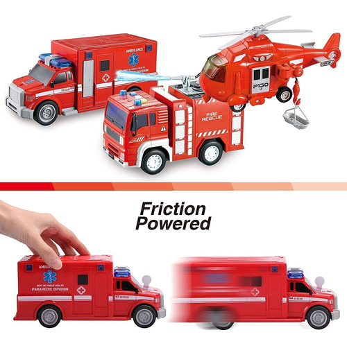 Joyin 3 En 1 Juguetes De Camión De Bomberos, ...