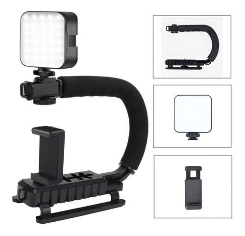 Estabilizador Manual Tipo Escorpión + Foco Led + Clip