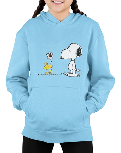 Poleron Infantil Niña Snoopy Charlie Brown Flor Estampado Algodon