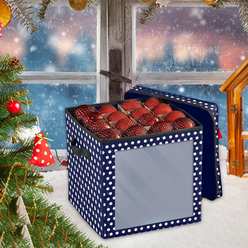 Caja De Almacenamiento De Adornos Navideños Plegable Con
