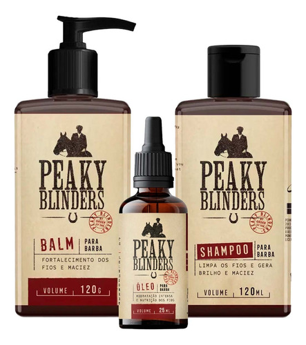 Kit Balm Shampoo Óleo Para Barba Peaky Blinders Don Alcides