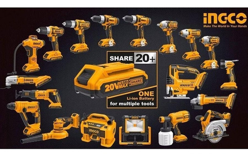 Imagen 5 de 7 de Batería Herramientas 20v 2.0ah Ingco Power Share Ion-litio