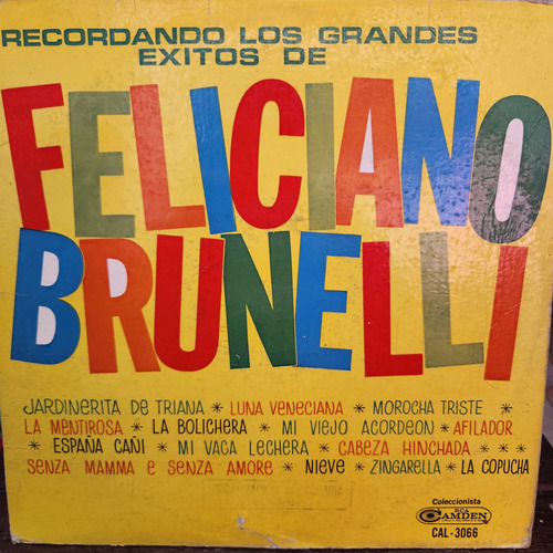 Vinilo Feliciano Brunelli Recordando Los Grandes Exitos T1