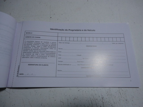 Novo Em Branco Manual Garantia Revisões Renegade Compass