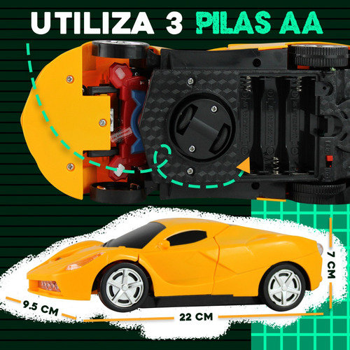 Imagen 2 de 8 de Auto Transformacion Luz Sonido Movimiento Juguete Fw-2031