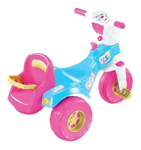 Triciclo Tico-tico Baby Girl Magic Toys - 3503 Cor Azul/Branco/Rosa