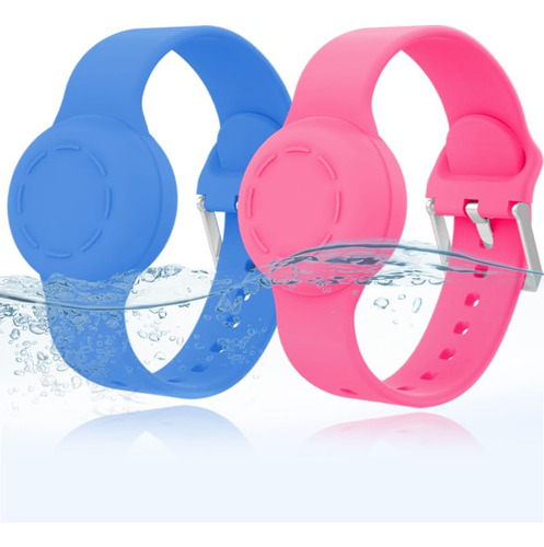 2 Pack Kids Waterproof Airtag Pulsera, Caso De Silicona Comp