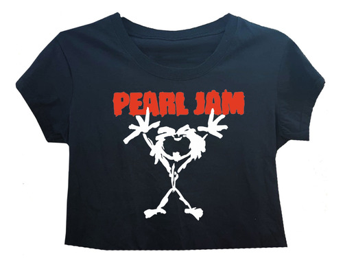 Remera Corta Top Crop Pearl Jam 