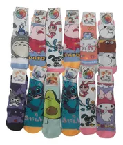 Comprar Medias Media Caña De Personajes Pack X12 Unidades-niños- Blanco Personajes Animados Y Otros 24 Al 31