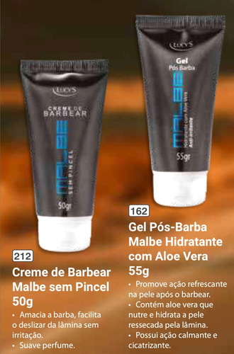 Kit Barba Malbe Gel Pós E Creme Barbear Lucy's
