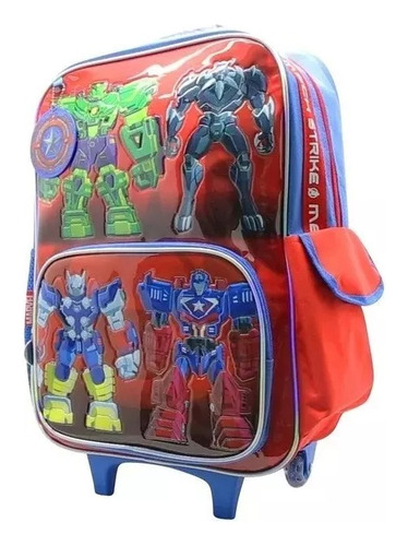 Mochila Carrito Avengers Transformer 18´´ Escolar Cresko Color Rojo