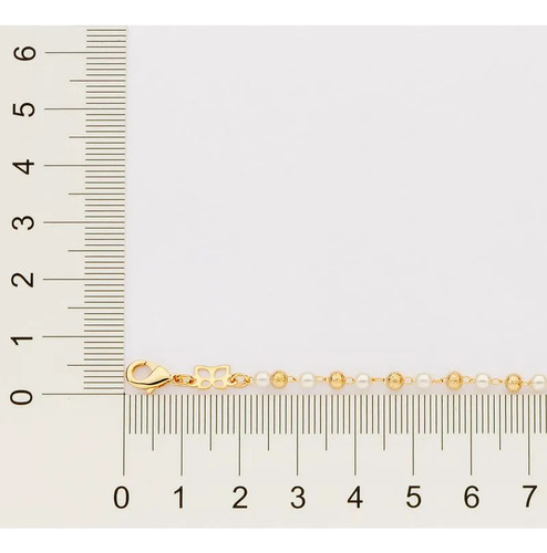 Pulseira Rommanel Banhada A Ouro 18k Com Pérolas - Tam.19m