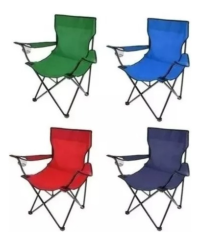 Pack X2 Silla Plegable Portavasos Verano Camping Caza Pesca