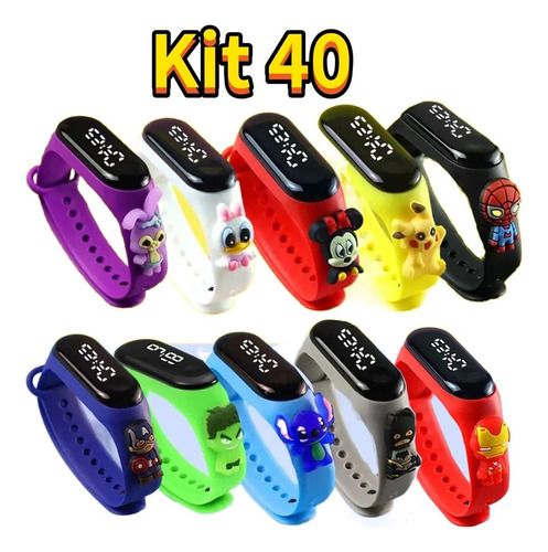Kit 40 Children's Watches M3 Party Gift Wholesale Promotion