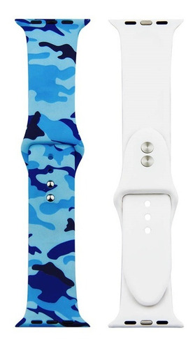 Imagen 2 de 3 de Malla Correa Para Apple Watch Silicona 38/40-42/44 Mm