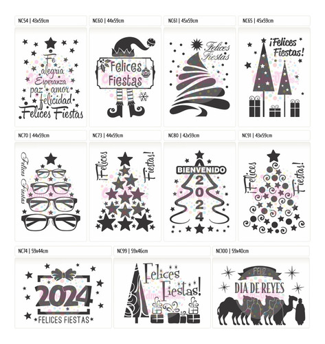 Vinilos Vidrieras Navideño Colgante Regalos + Arbol Navidad