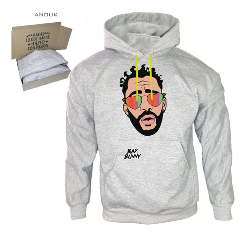 Imagen 3 de 10 de Buzo Hoodie Personalizado Saco Bad Bunny Unisex Estampado R4
