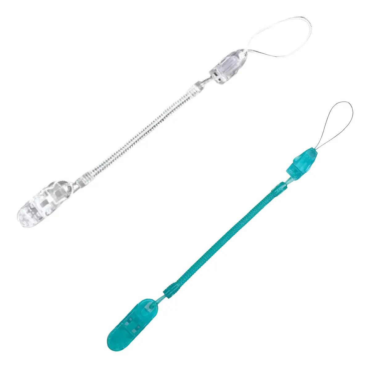 Prendedor de Chupeta Silicone Mister K Mola Transparente-Verde Água