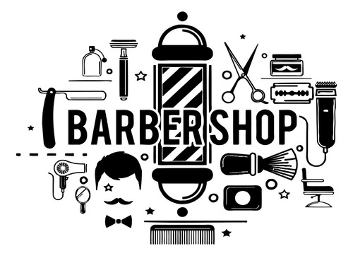 Vinilos Decorativos Barber Shop Barberia Barbero Peluquero