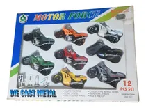 Comprar Set Motos Miniatura + Señales 12 Piezas Metal Y Plastico