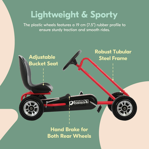 Juguete Pedal Go Kart Hauck Lightning Para Niños De 4 A 8 Añ