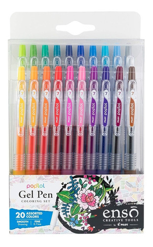 Pilot Enso Pop'lol Gel Pen Coloring Set, Pack 20, Fina