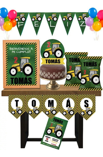 Cotillon Infantil Personalizado + Souvenirs Tractor Grua