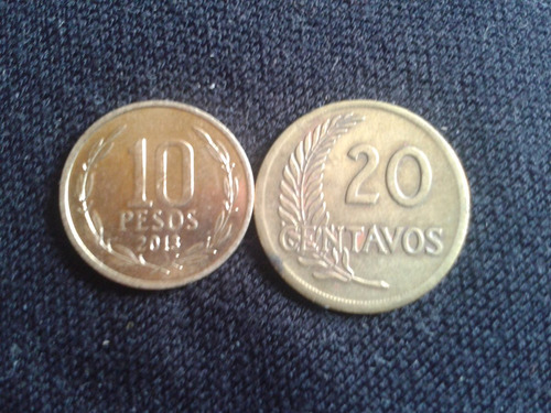 Moneda Perú 20 Centavos Bronce 1953 (c17)