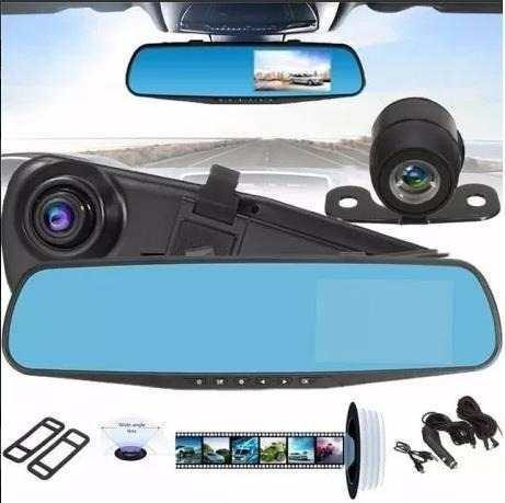 Imagen 2 de 4 de Doble Camara Hd Frontal Y Retro 2 En 1 Retrovisor Para Auto