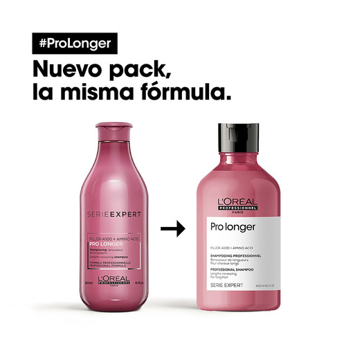 Imagen 3 de 6 de Shampoo L'oréal Professionnel Serie Expert Pro Longer En Botella De 300ml Por 1 Unidad