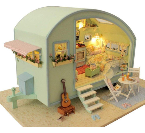 Juego Casa De Muñecas Miniatura De Madera Hecha A Mano 118