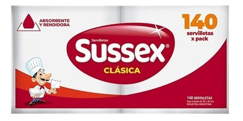 Imagen 2 de 2 de Servilletas Sussex Familiares 140 Un Prácticas Y Absorbentes