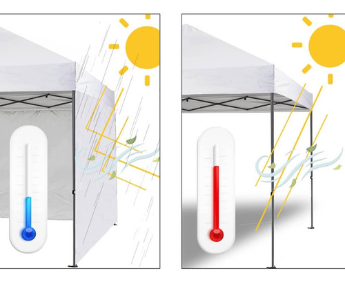 Pared De 3 Lados 9m Para Carpa Toldo 3x3 Impermeable Uv Blanco