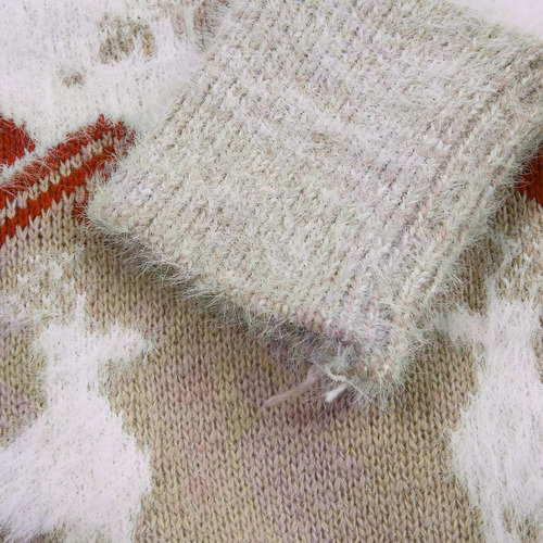 Suéter Punto Suave Con Copos De Nieve Para Mujer Navidad