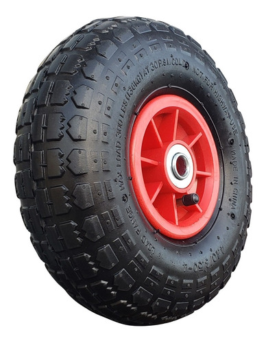 Imagen 4 de 10 de Rueda Neumatica Caucho 260x85 Mm 4.10/3.50-4 Llanta Plastica