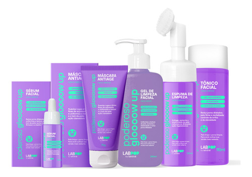 Kit Cuidado Facial Glow Up Limpeza Hidrata Labpop Labotrat