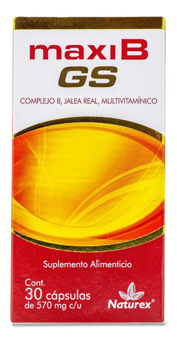 Maxi B Gs 30 Caps. Complejo B, Jalea Real, Multivitaminico N