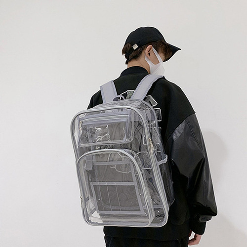 Mochila Transparente Correa Reforzada De Pvc Resistente Al