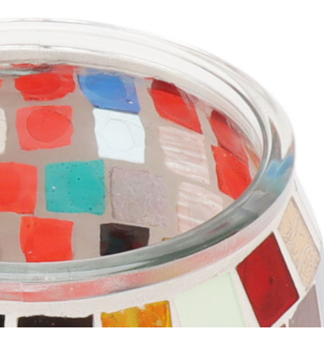 Soporte Para Velas De Té De Vidrio Con Forma De Mosaico De 2