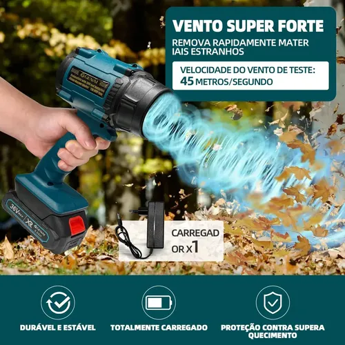Soprador De Folhas Portátil Turbo Iigenai Tory GN-627 1000W 36V 2