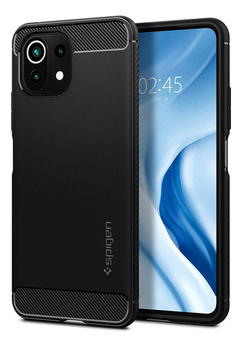 Spigen Rugged Armor Funda P/ Mi 11 Lite 2021 Negro Mate