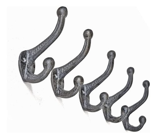 Juego De 5 Ganchos De Pared Rústicos, Resistentes. Gan...